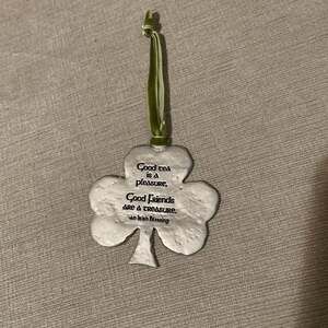 Pewter Irish Blessing Shamrock Ornament